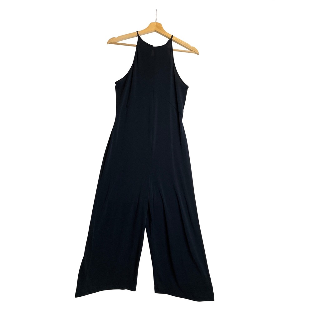 MNG Mango Jumpsuit Wide Leg‎ Sleeveless Crepe Strappy Blue XS